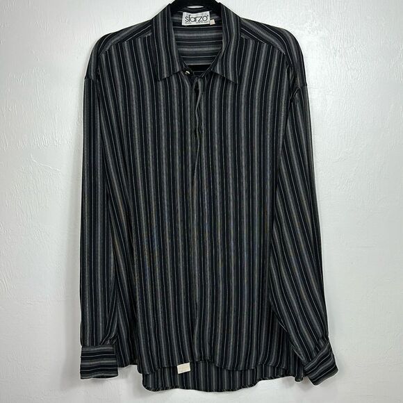 Sfarzo Milano Y2K Vintage Striped Long Sleeve Button Down Shirt Size L - Picture 1 of 10